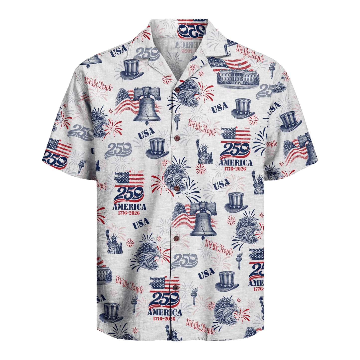 NOVAZA We The People Bald Eagle Hawaiian Shirt 250th Anniversary