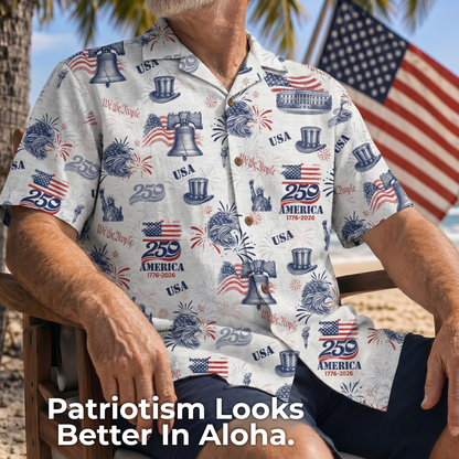 NOVAZA We The People Bald Eagle Hawaiian Shirt 250th Anniversary